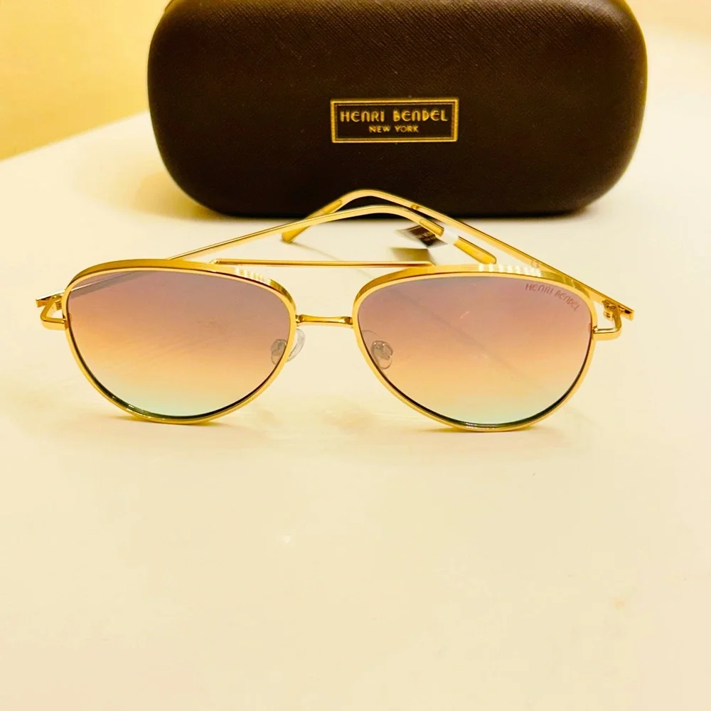 🔥EXTREMELY🔥 RARE Henri Bendel Brynn Gradient Aviator Sunglasses - Picture 11 of 14